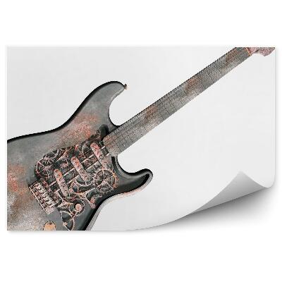 Papier peint Guitare Steampunk Rouille Fond Blanc