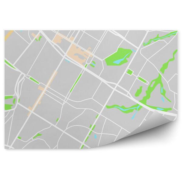 Papier peint Plan de la ville vue de dessus