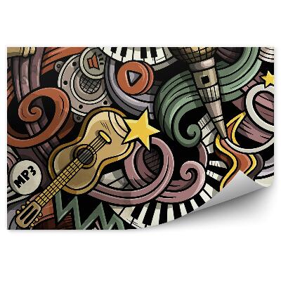 Papier peint Illustration Dessin Clavier Notes Musique Microphone