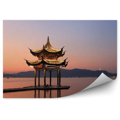 Papier peint Pavillon chine lac de lumières