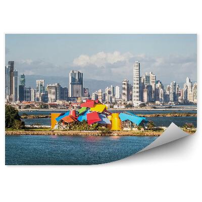 Papier peint Gratte-Ciel Arbres Océan Ciel Nuages