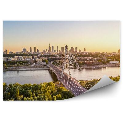 Papier peint Vue d'oiseau Varsovie Arbres Bâtiments Pont