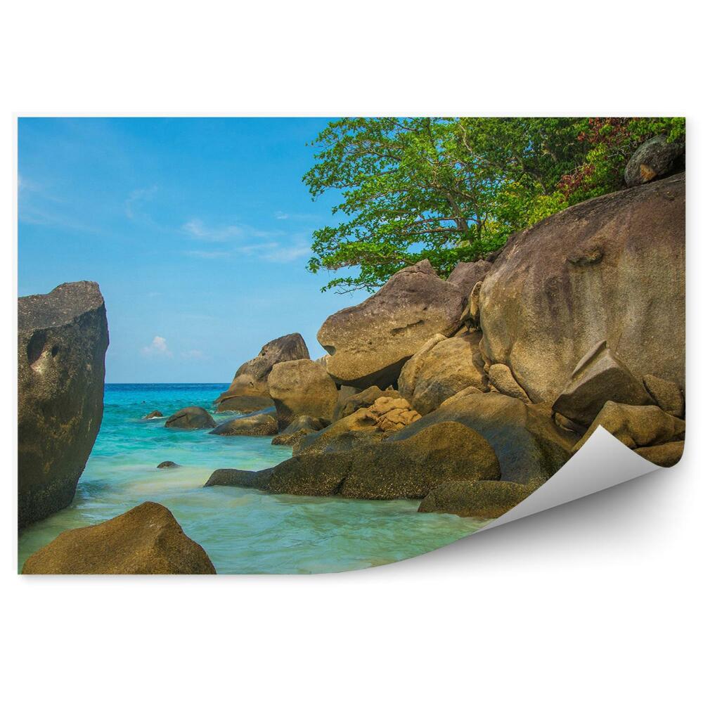 Papier peint Thaïlande île tropicale arbres rochers