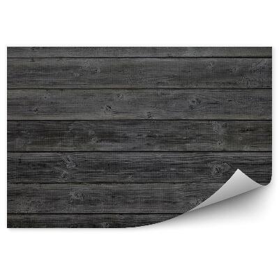 Papier peint Planches horizontales gris foncé