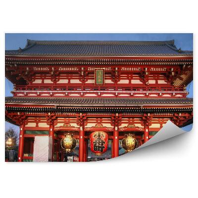 Papier peint porte du temple tokyo circulation touristes
