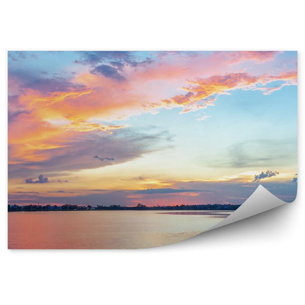 Papier peint Ciel coloré Coucher de soleil Eau