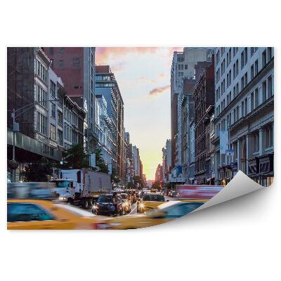 Papier peint Taxi jaune broadway ville trafic transport