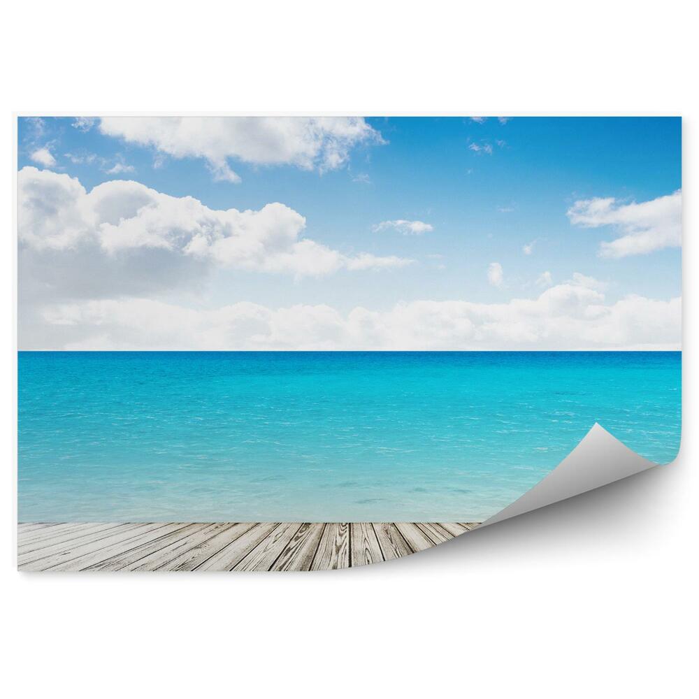 Papier peint Jetée Océan Mer Ciel Nuages