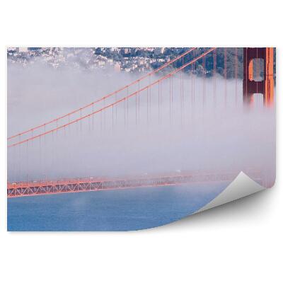 Papier peint San Francisco Golden Gate Bridge Ocean Morning Mist Skyscrapers City View