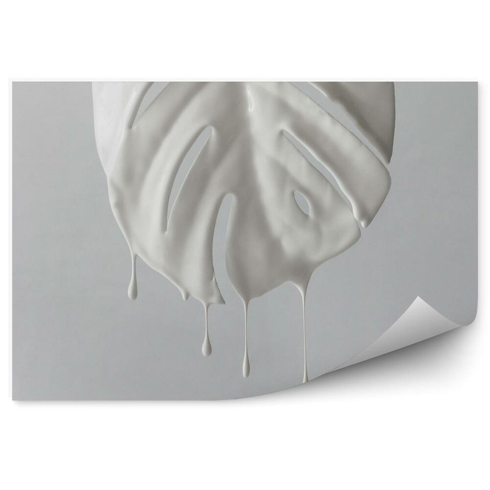 Papier peint Moustique tropicale à feuilles blanches avec peinture goutte à goutte