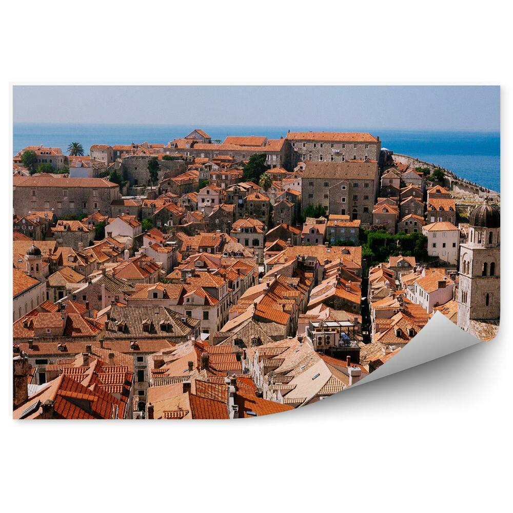 Papier peint vue aérienne ville dubrovnik toits
