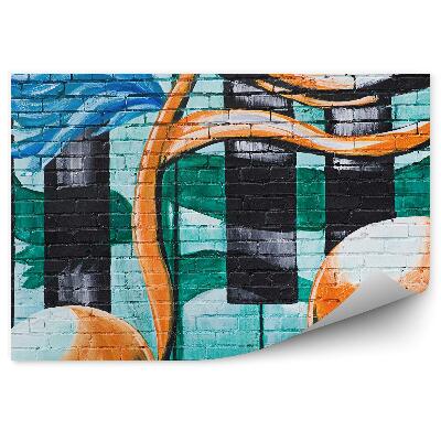 Papier peint Note Ailée Brique Colorée