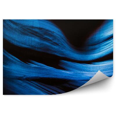 Papier peint Vagues bleues abstraites fond noir canyon