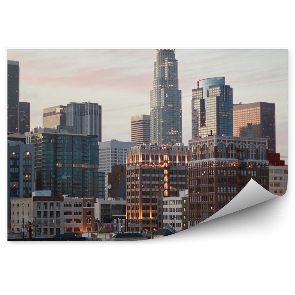 Papier peint Gratte-ciel Vue des lumières de Los Angeles Ciel
