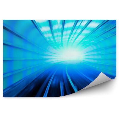 Papier peint Tunnel Vert-Bleu