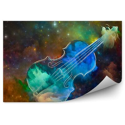 Papier peint Violon Couleurs Ciel Étoiles Nuages Abstrait