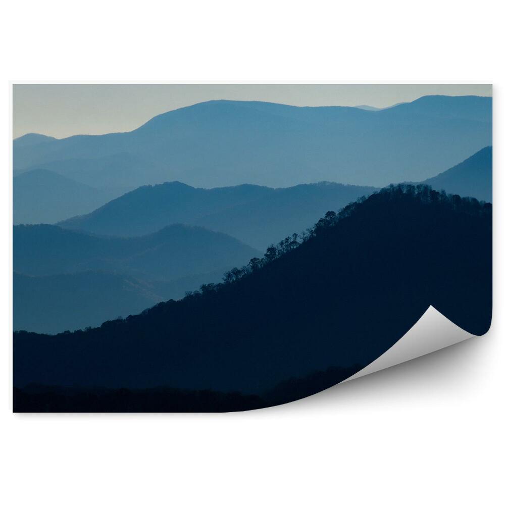 Papier peint Vue Brumeuse Montagne Ombres