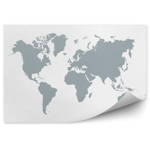 Papier peint Carte du monde grise
