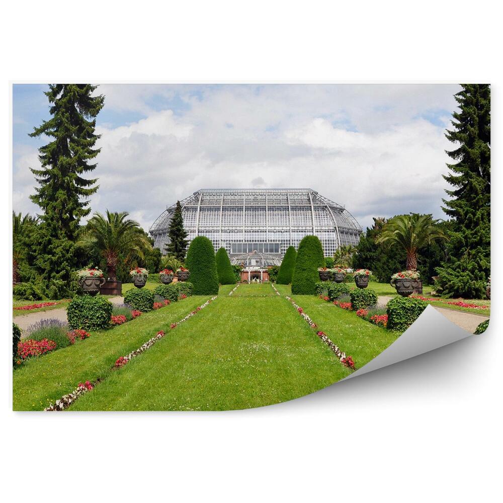 Papier peint Jardin Arbustes Herbe Fleurs Vertes