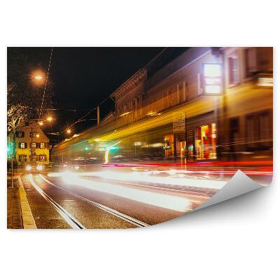 Papier peint trafic léger bâtiments ville