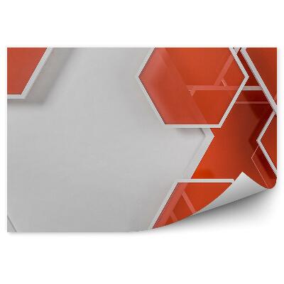 Papier peint Hexagones rouges hexagones en arrière-plan