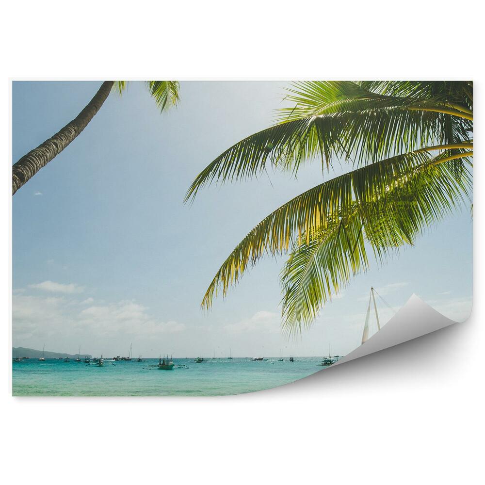 Papier peint Plage de sable philippines palmiers