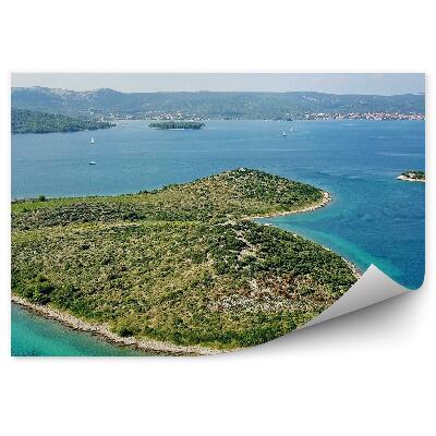 Papier peint Îles Maisons Arbres Yachts Mer Méditerranée Littoral