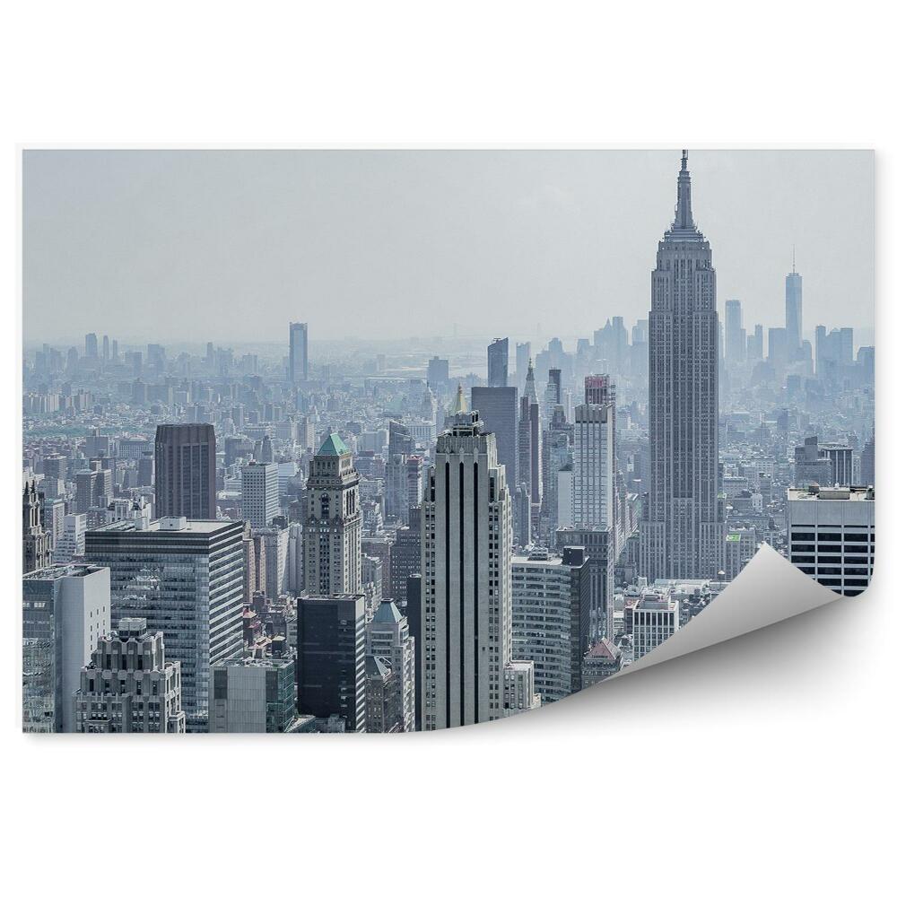 Papier peint Vue aérienne des bâtiments gris de la ville