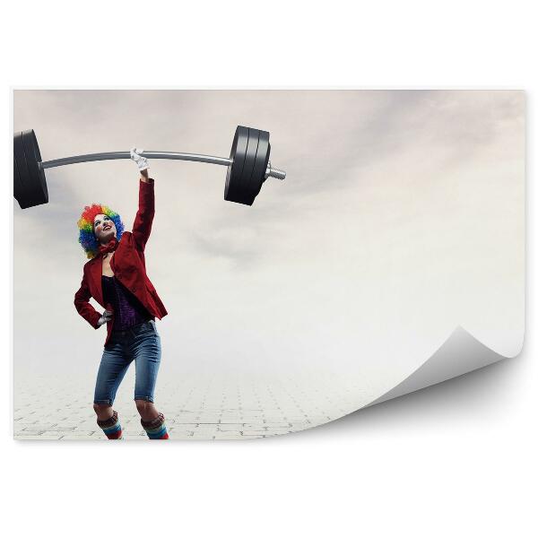 Papier peint Clown femme trottoir haltérophilie
