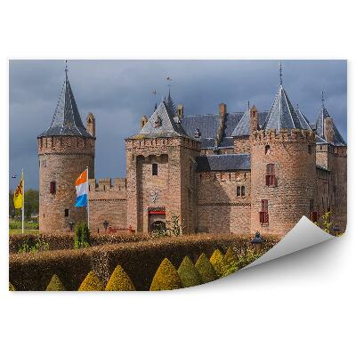 Papier peint Château néerlandais jardin arbustes