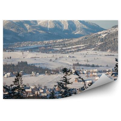 Papier peint Gubałówka Panorama Zakopane Montagnes Neige Hiver Tatras