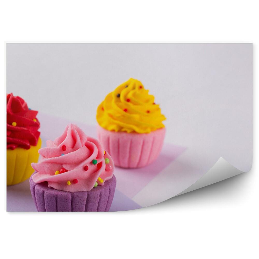 Tapisserie panoramique Cupcakes au sucre multicolores décoratifs