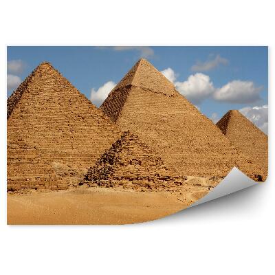 Papier peint Égypte pyramides sable chameaux