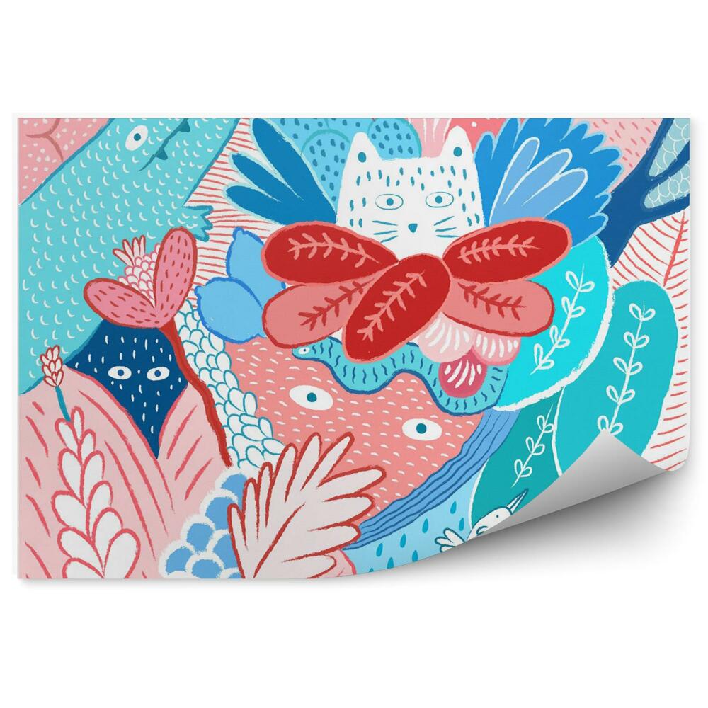 Tapisserie murale Chaton caché dans la jungle