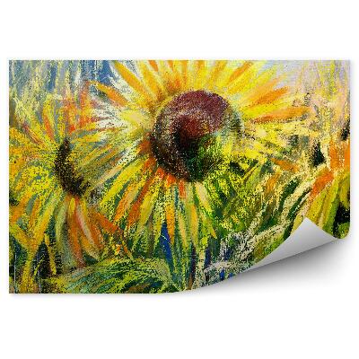 Papier peint Tournesols peinture à l'huile fleurs