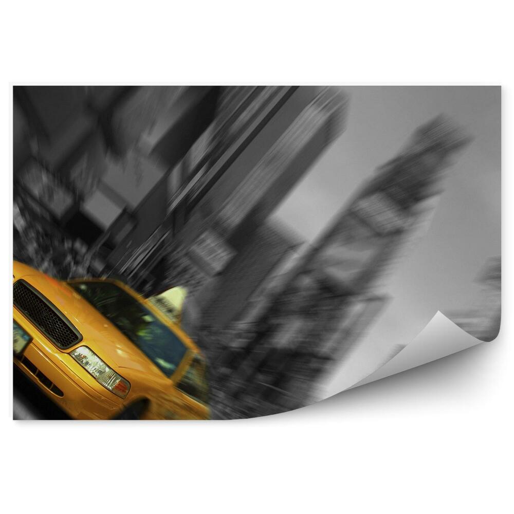 Papier peint Taxi jaune en mouvement