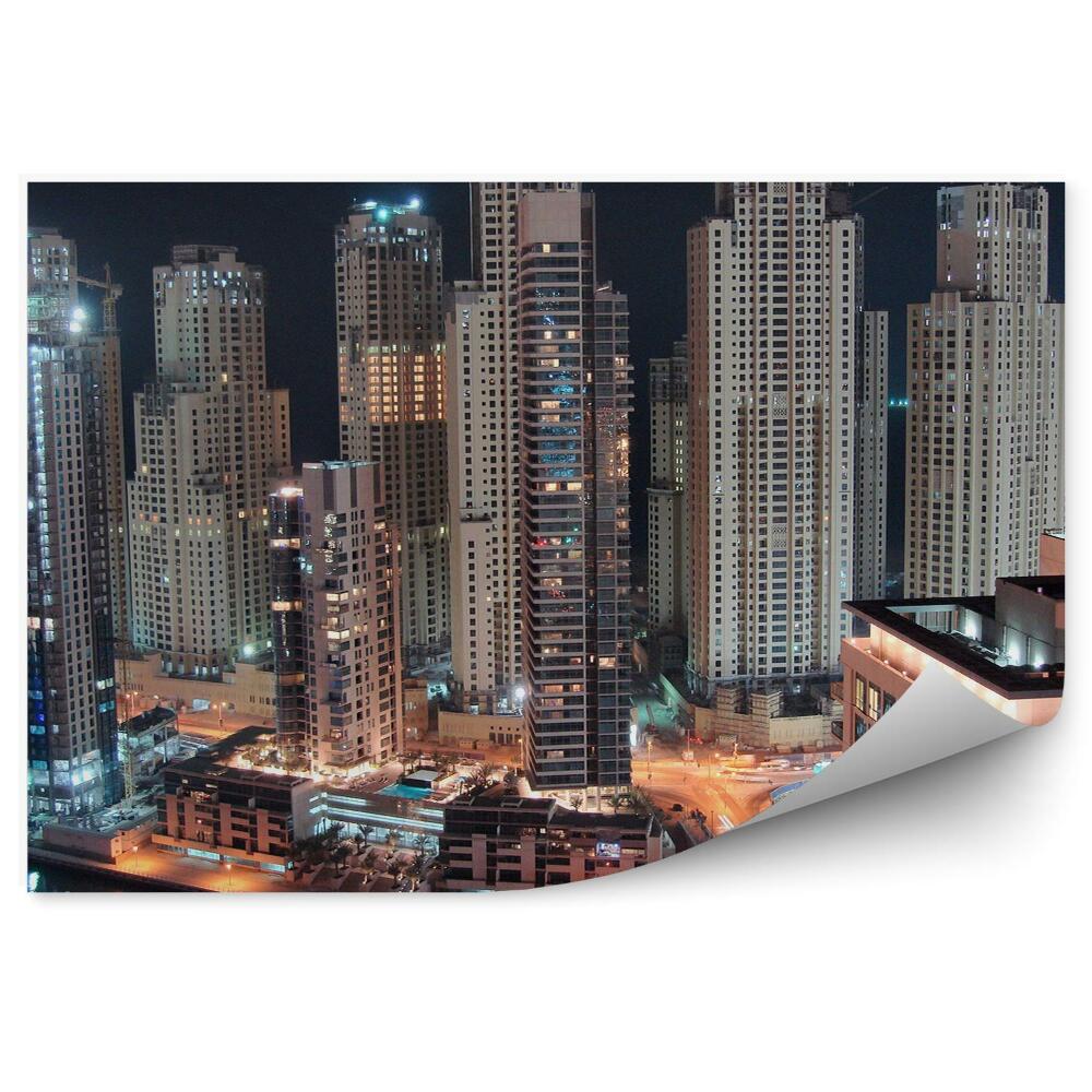Papier peint Nuit dubai bay buildings city