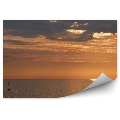 Papier peint Soleil derrière les nuages Eaux calmes de la Méditerranée