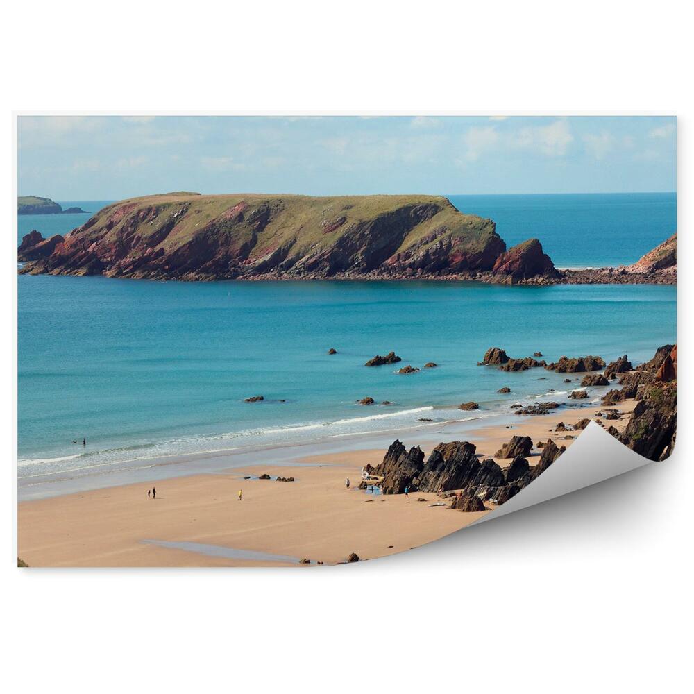 Papier peint Marloes Beach England Rocks Ocean Sky Clouds