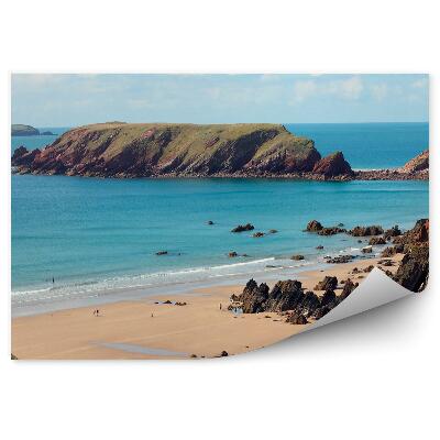 Papier peint Marloes Beach England Rocks Ocean Sky Clouds