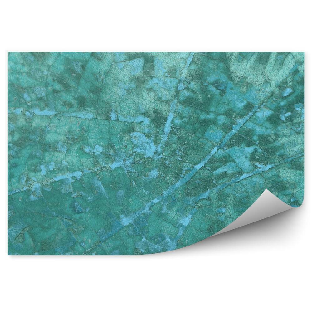 Papier peint Mosaïque abstraite craquelures vertes