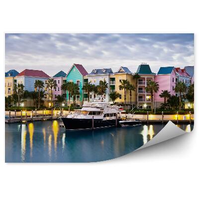 Papier peint Palmiers colorés Nature Mer