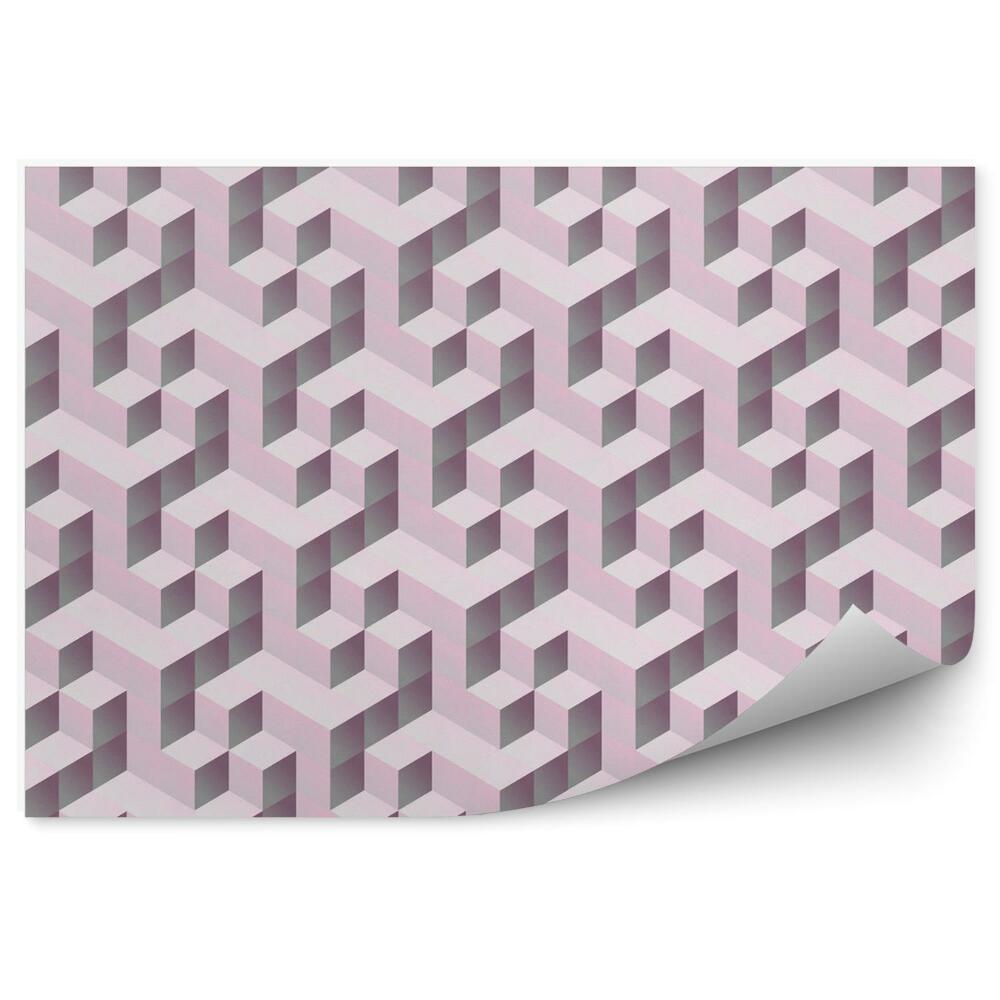 Papier peint Motif Cubique 3d Rose