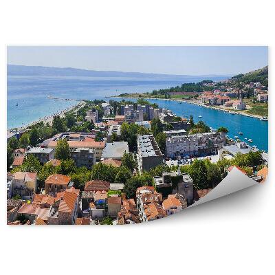 Papier peint Ville omis vue montagne rochers nature