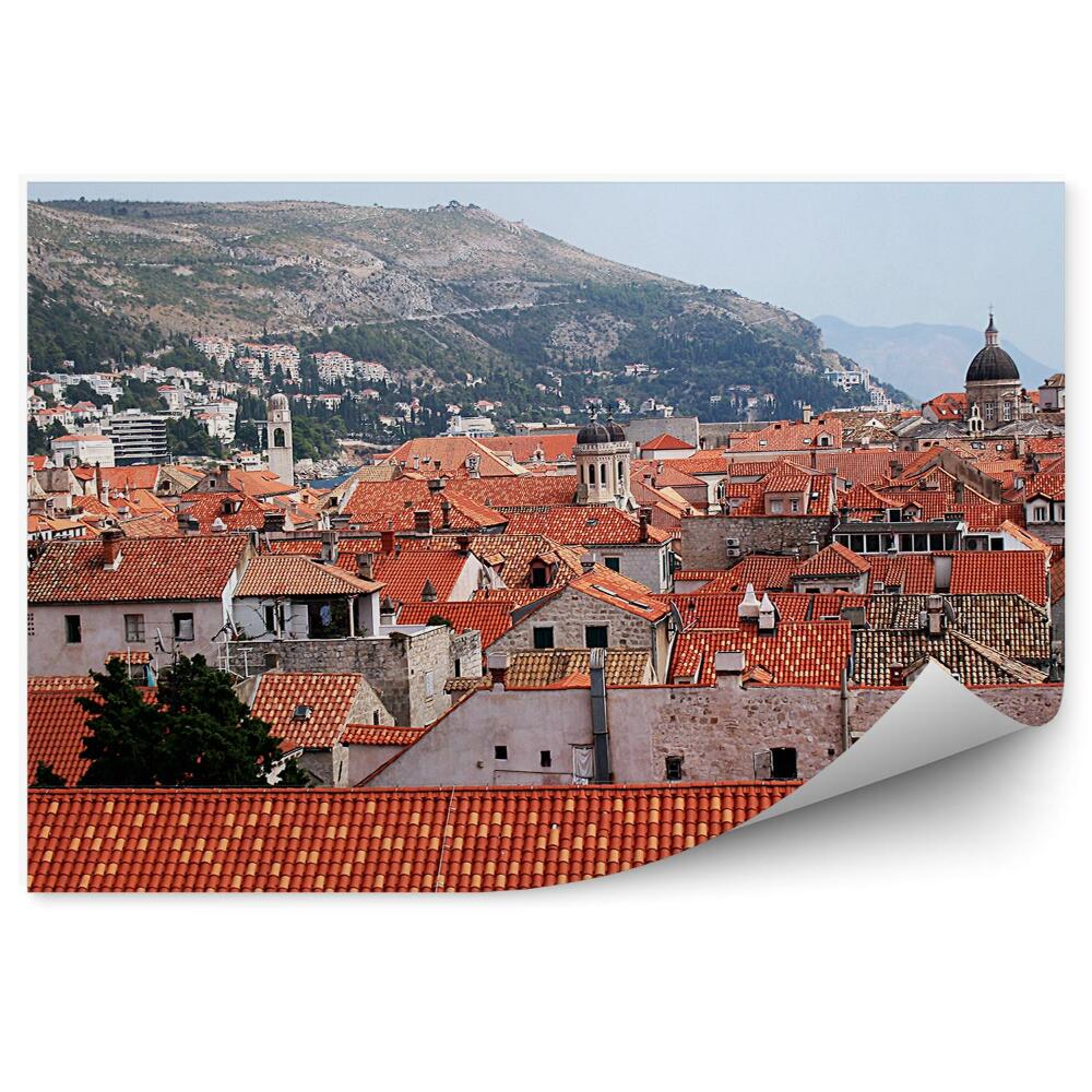 Papier peint Croatie ville toits vue d'oiseau