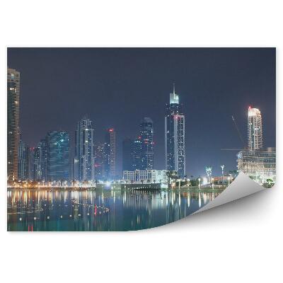 Papier peint eau bâtiments lumières nuit baie