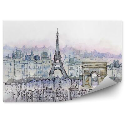 Tapisserie panoramique Tour Eiffel à Paris