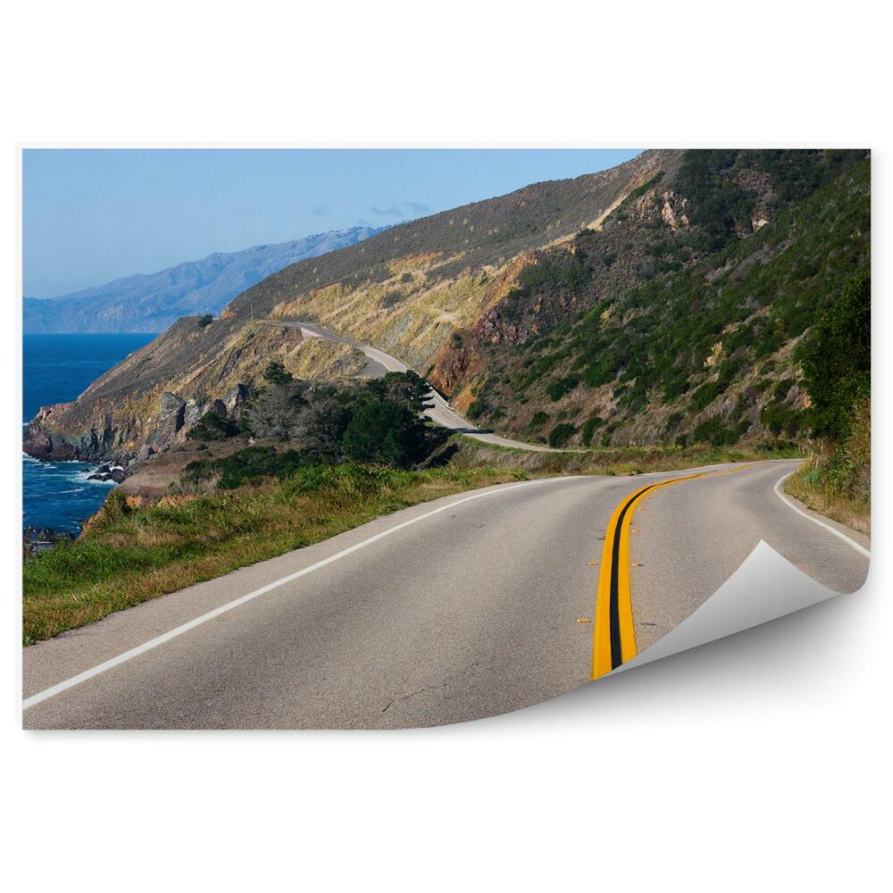 Papier peint Autoroute Océan Montagnes Californie