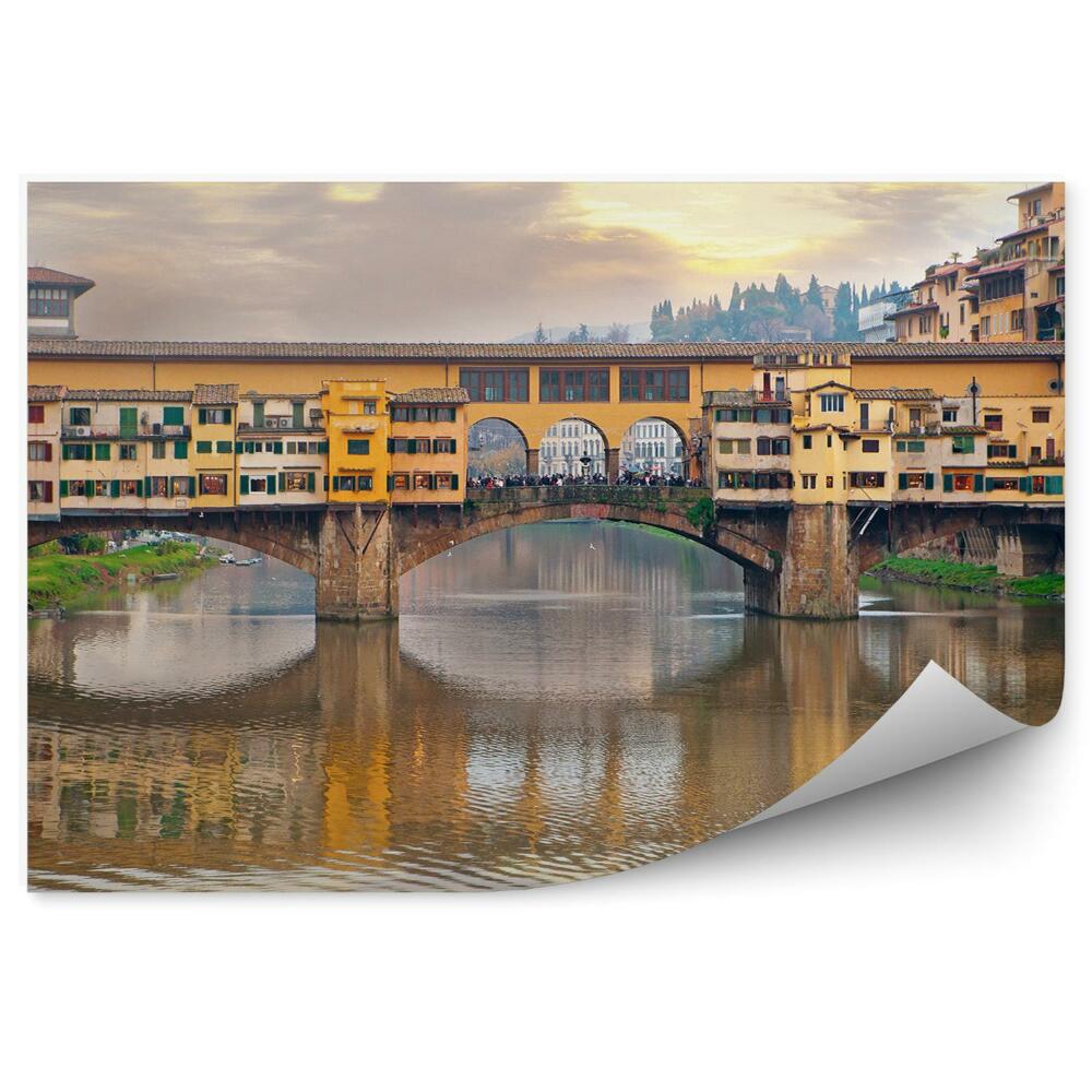 Papier peint Pont de la rivière des orfèvres Bâtiments Coucher de soleil Florence