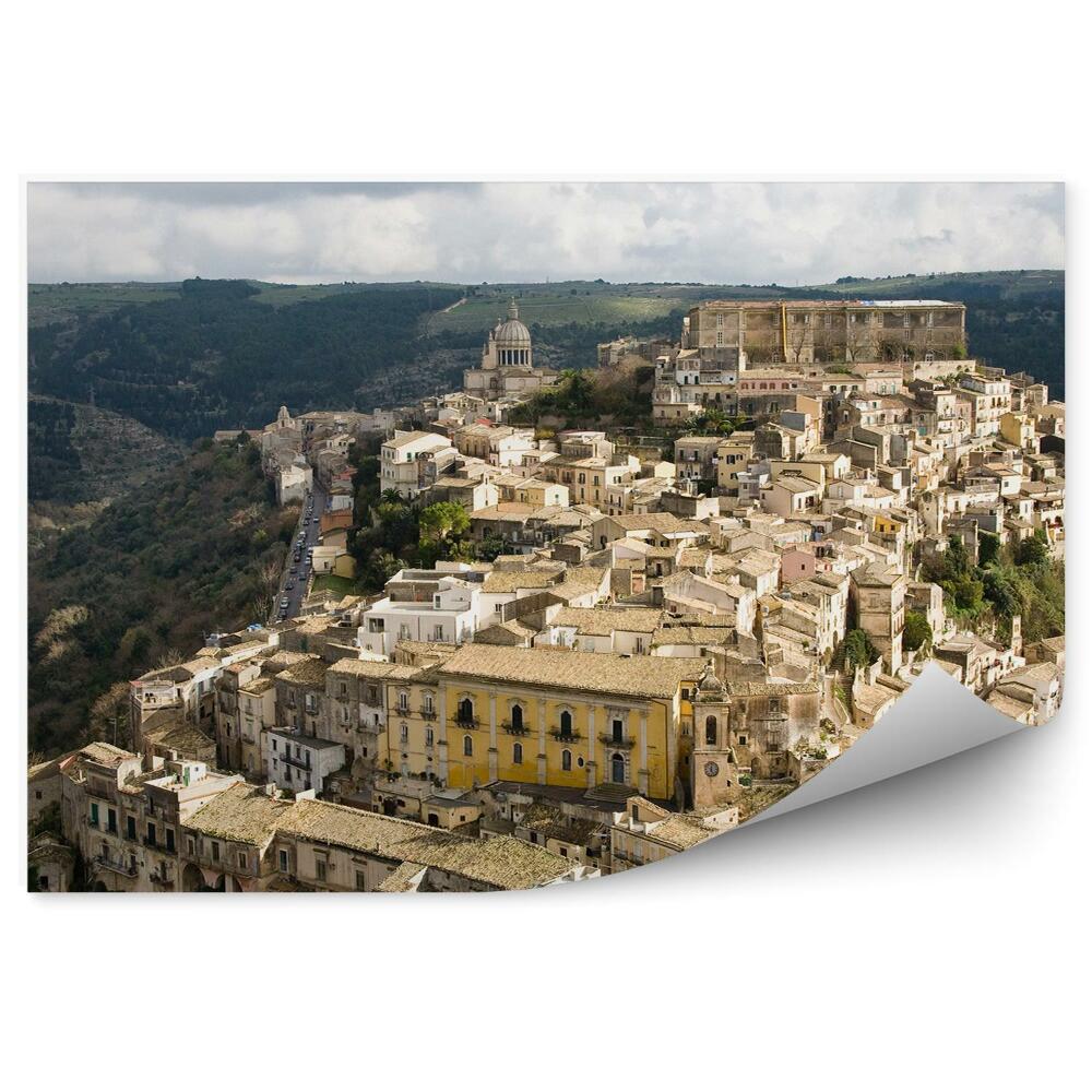 Papier peint Ragusa Ibla Sicile Arbres Forêt Ciel Nuages Route